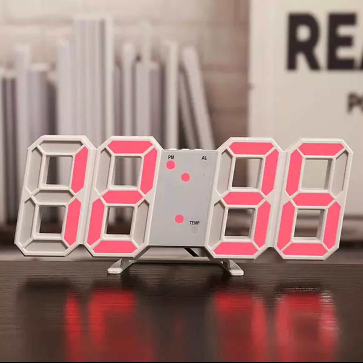 Reloj despertador digital con pantalla de 4,6 pulgadas led