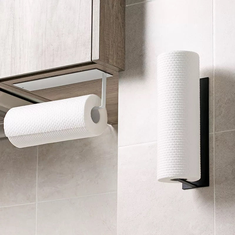 ORLESS Soporte adhesivo para toallas de papel debajo del gabinete y montaje  en pared, sin taladrar adecuado para baño de cocina - plata